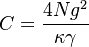 C=\frac{4Ng^2}{\kappa \gamma}