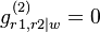 g^{(2)}_{r1,r2|w}= 0