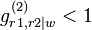 g^{(2)}_{r1,r2|w}<1 